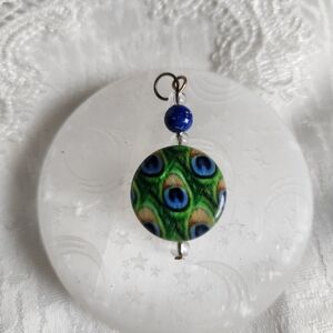 Women's Vintage Glass Peacock Pendant